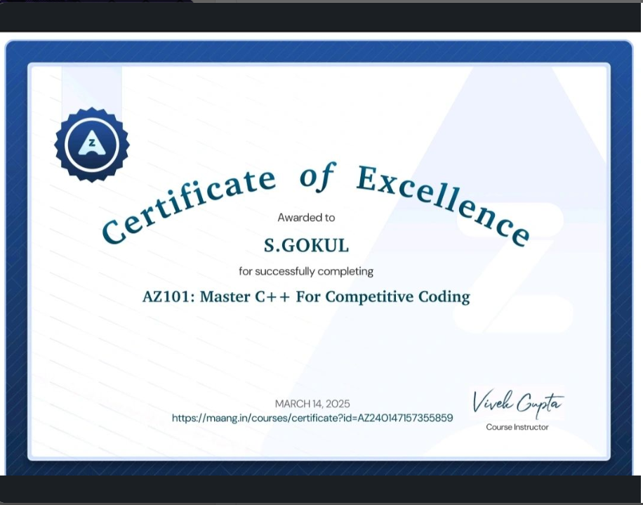Programming Certificate